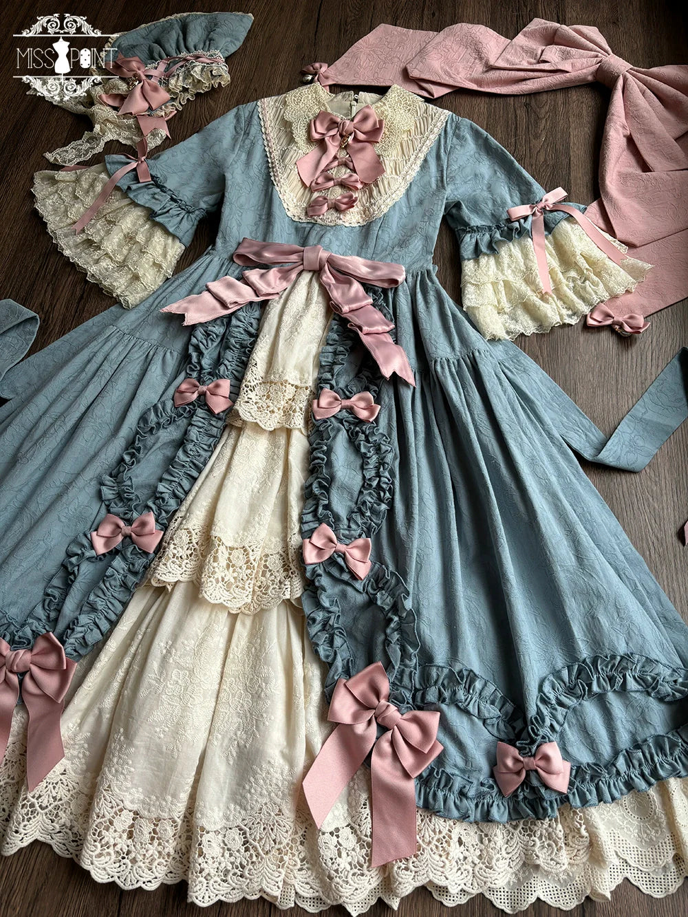 Miss Point~Lilyka Garden~Classic Lolita OP Dress Elegant Floral Wall Princess Sleeve