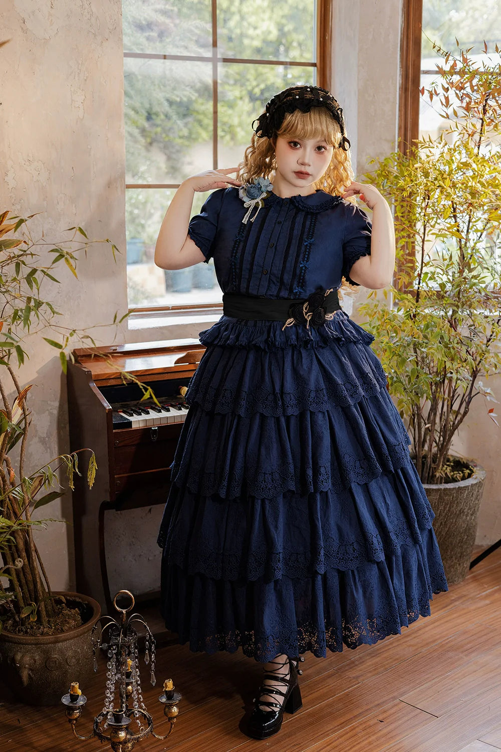 Miss Point~Forest Waltz~Classic Lolita Tiered Skirt Multi-layer Embroidered SK