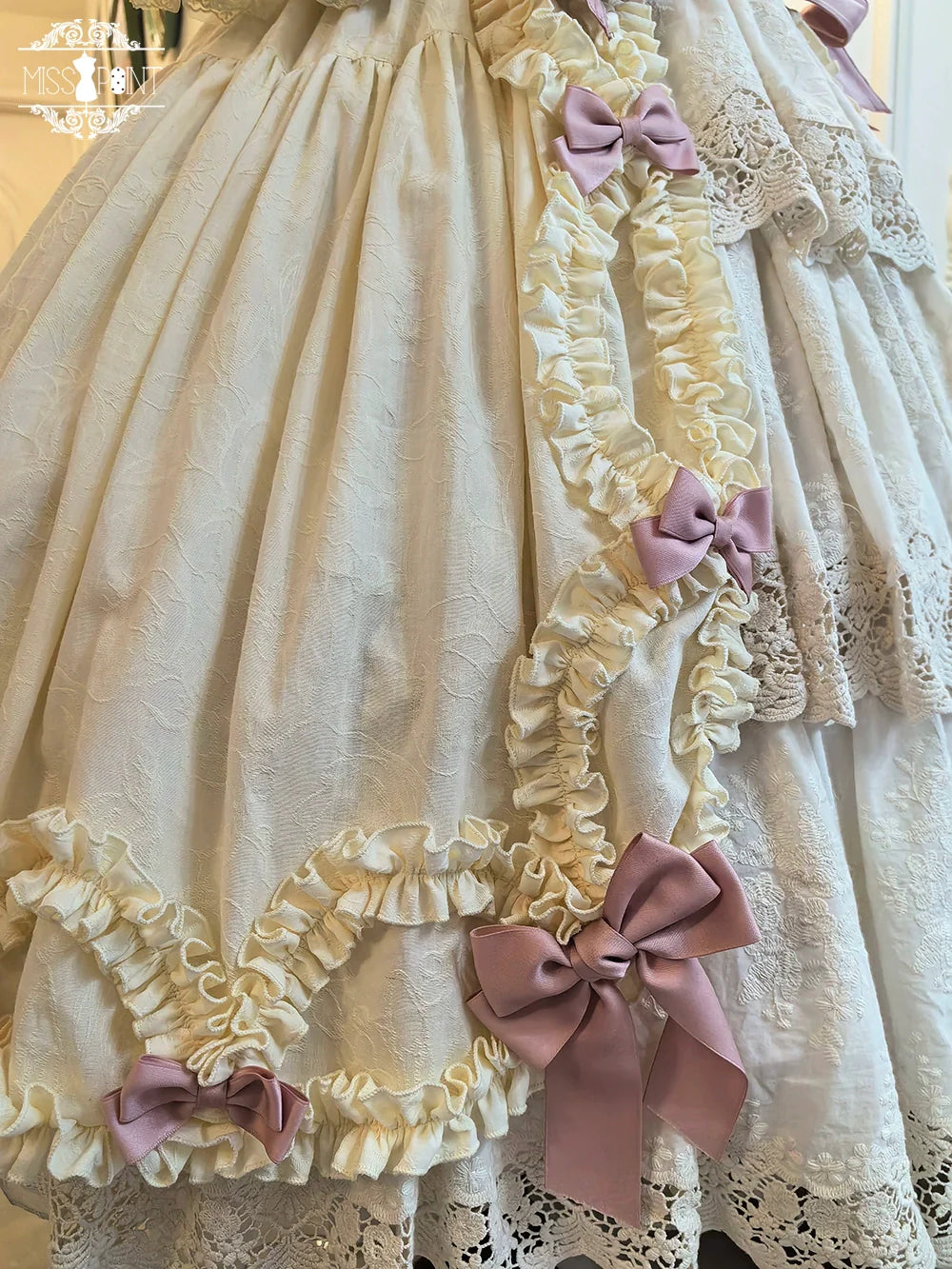Miss Point~Lilyka Garden~Classic Lolita OP Dress Elegant Floral Wall Princess Sleeve