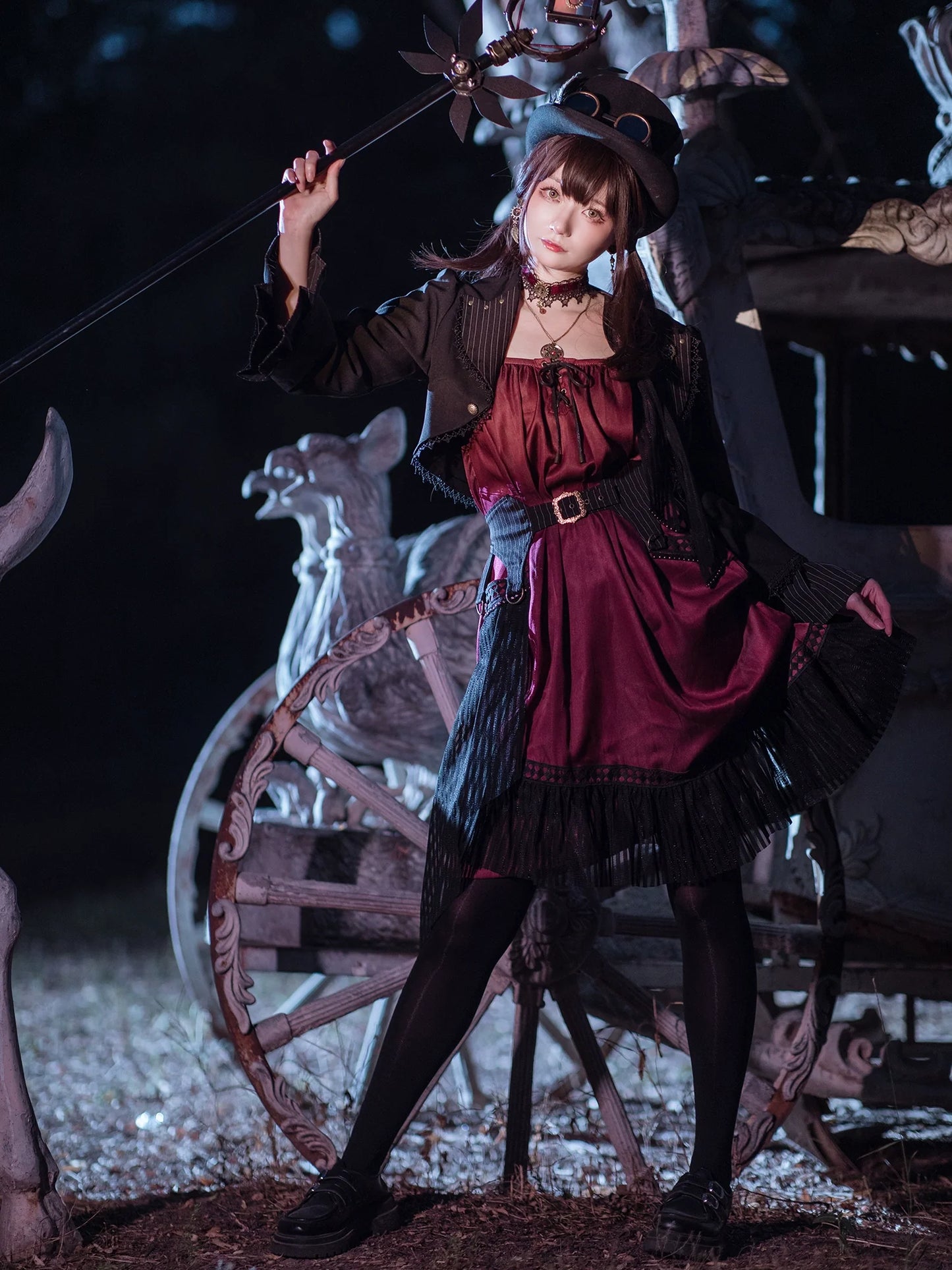(BFM)Mr. Yi's Steam Continent~Gothic Lolita Cardigan Long Sleeve Black Short Jacket