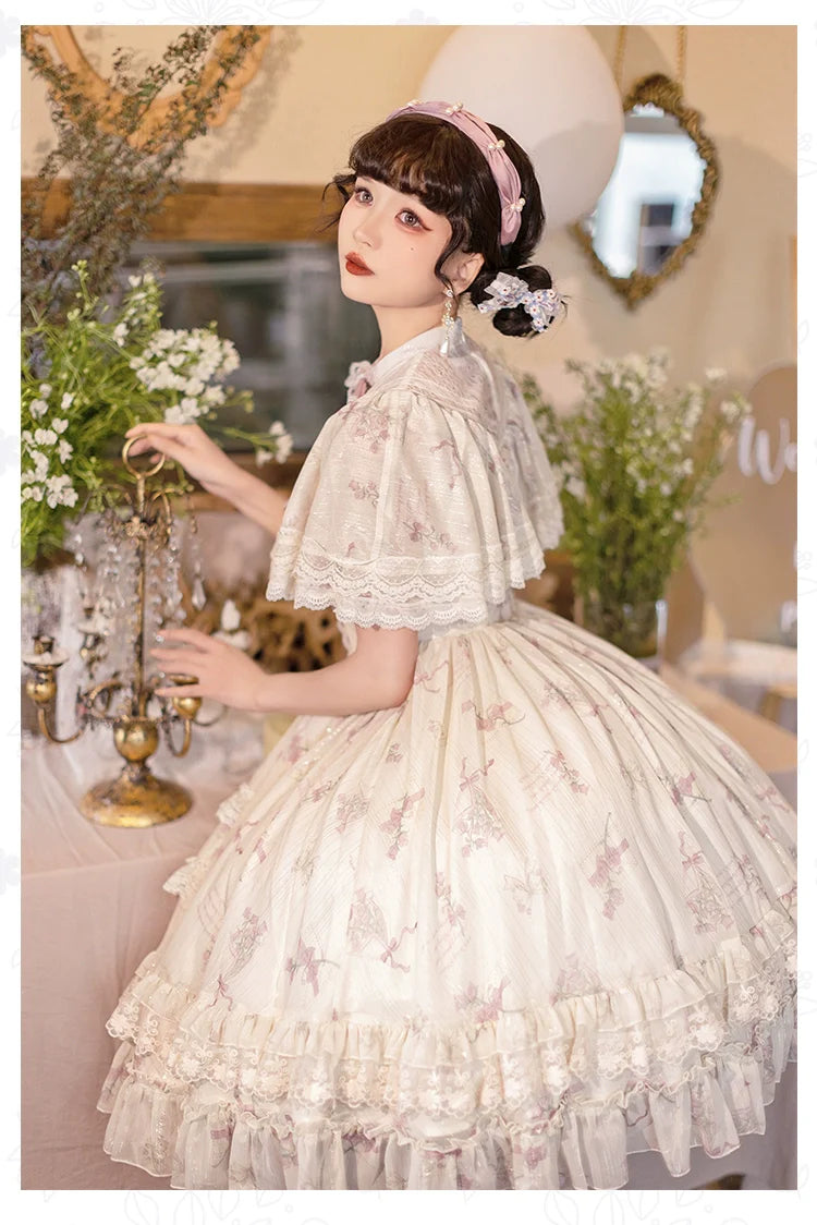 With PUJI~Nanke~Classic Lolita OP Dress Outfit with Edwardian Collar