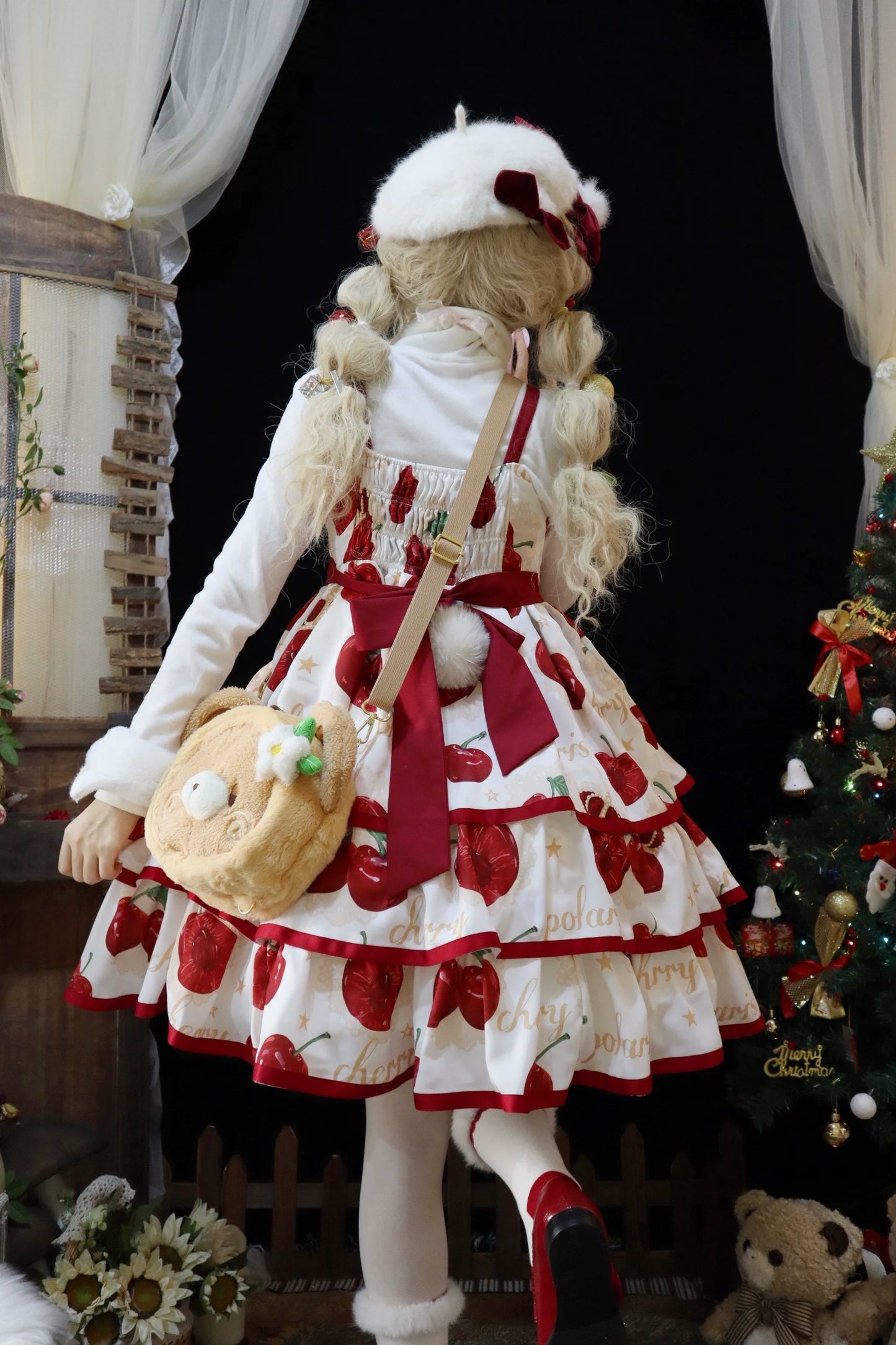 Polaris Lolita~Cherry Crown~Sweet Lolita JSK Three-tiered Dress