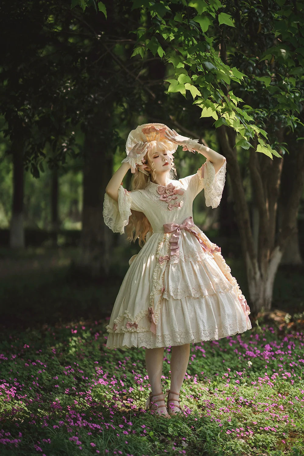 Miss Point~Lilyka Garden~Classic Lolita OP Dress Elegant Floral Wall Princess Sleeve