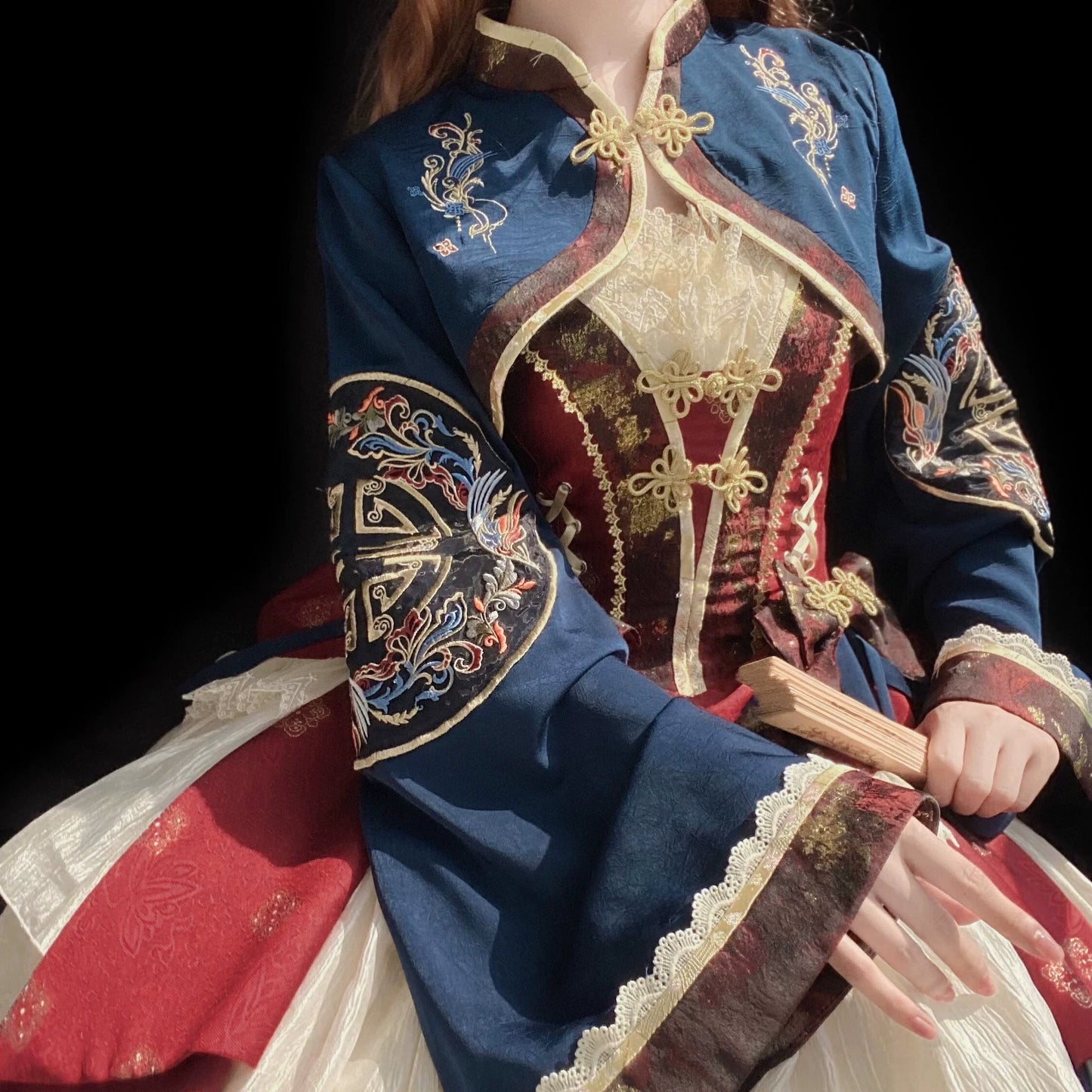 Urtto~Fengming Yaoshan~Winter Qi Lolita JSK Set with Chinese Style Cape and Bolero
