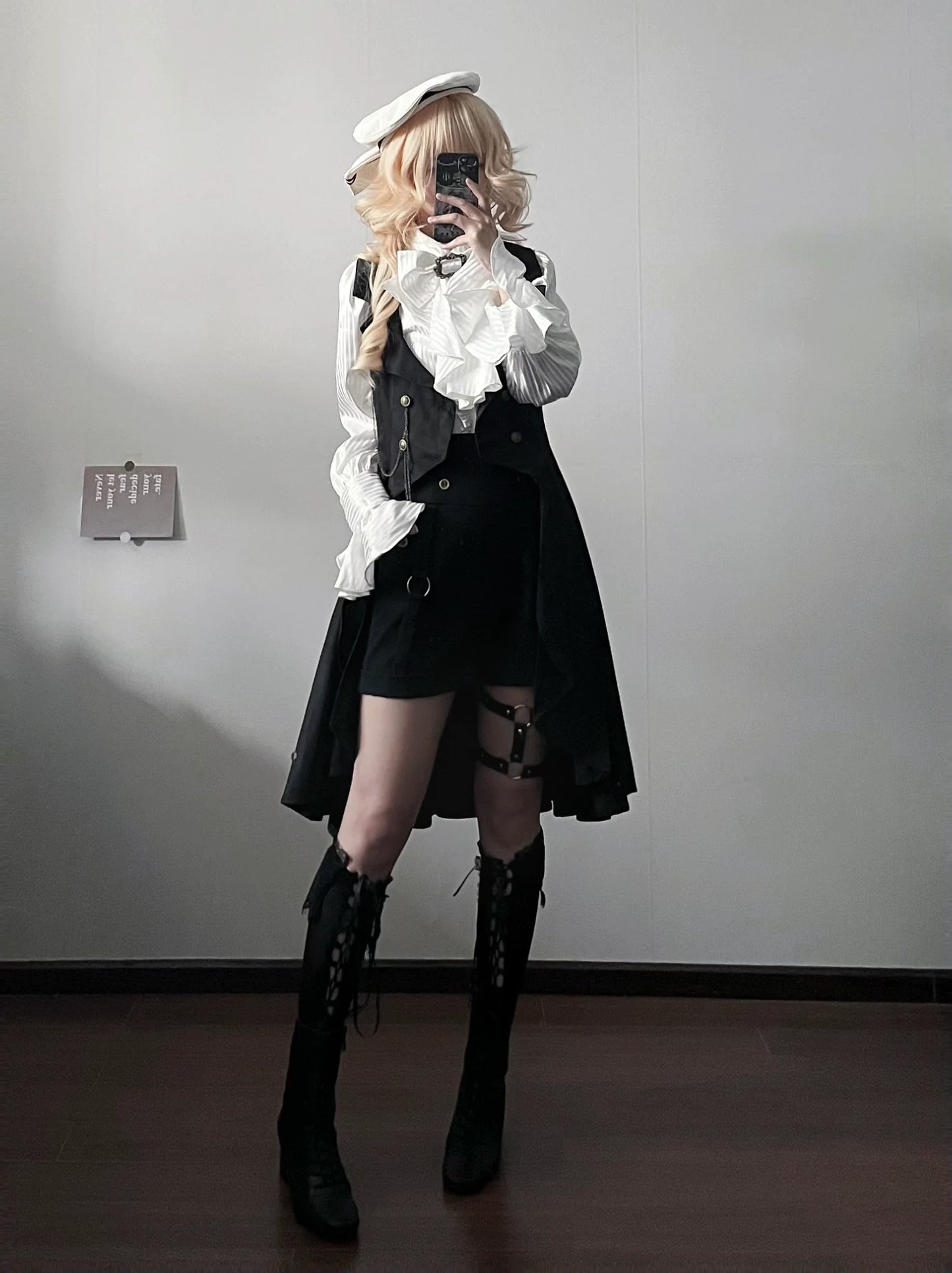 Gazing Galactic~Moonstone~Ouji Lolita Black Vest Prince Long Trailing Vest
