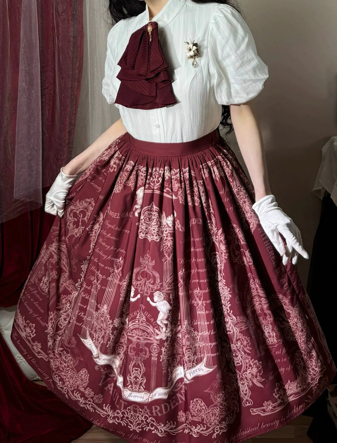 Vault Design~Angel Garden~Classic Lolita SK A-line Printed Lolita Skirt