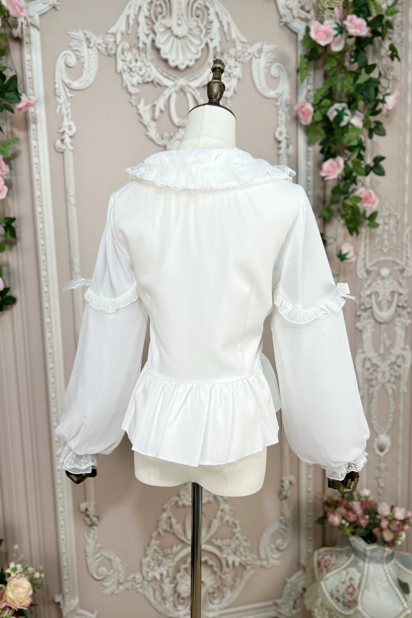 DMFS Lolita~Sweet Lolita Blouse Double-layered Puff Sleeves Lolita Shirt