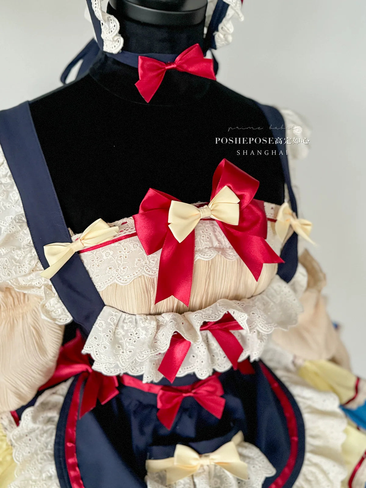 POSHEPOSE~Maid Bunny~Gorgeous Sweet Lolita OP Dress with Detachable Sleeves and Apron