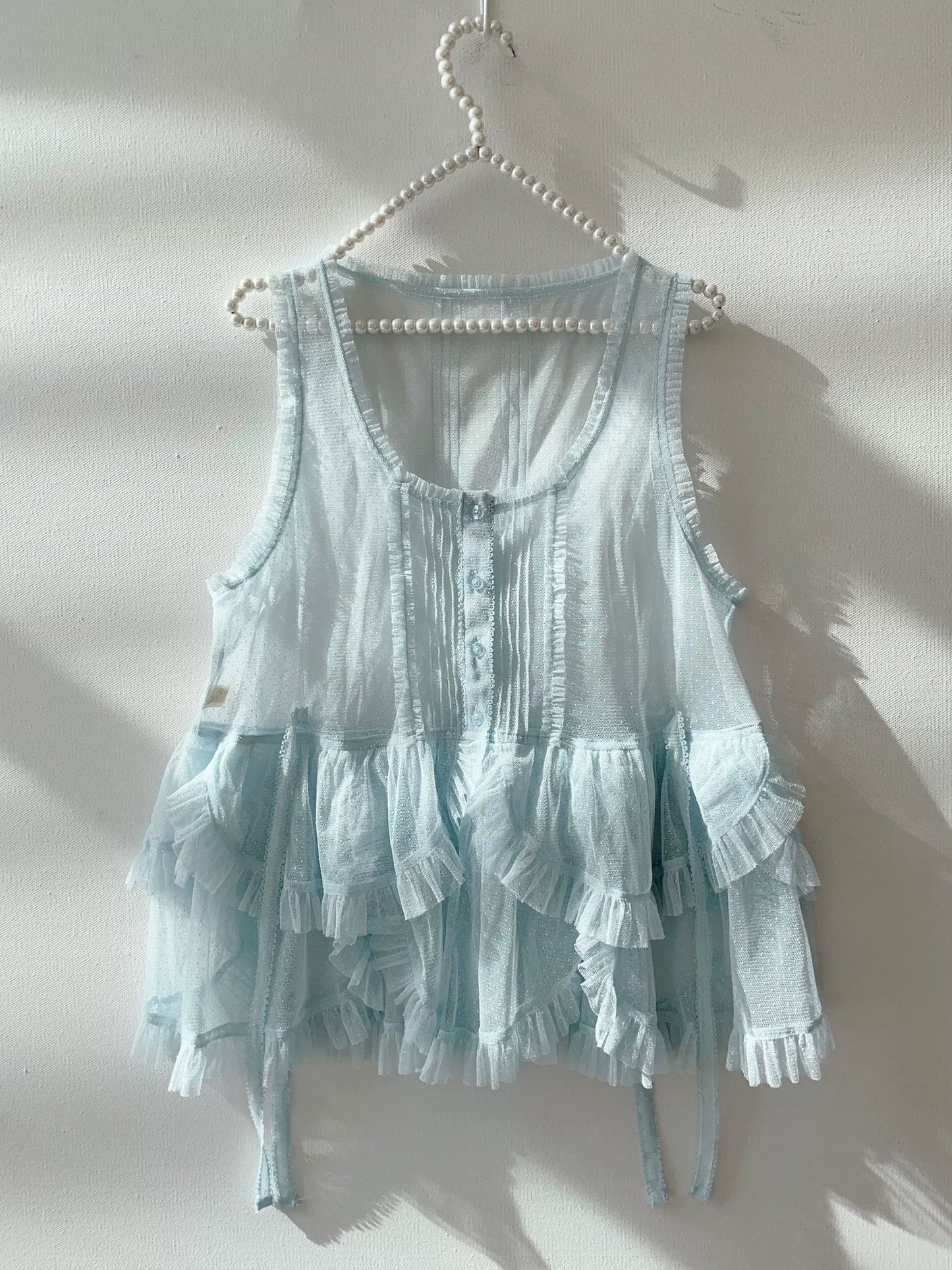 Sweet Dreamer~Antique Wall~Classic Vintage Lolita Vest Tulle Polka Dot Vest