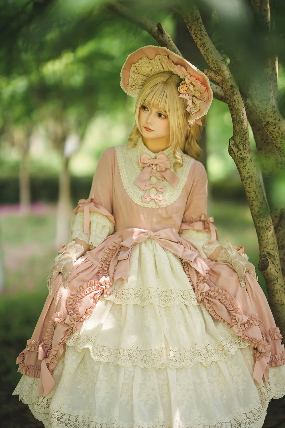 Miss Point~Lilyka Garden~Classic Lolita OP Dress Elegant Floral Wall Princess Sleeve
