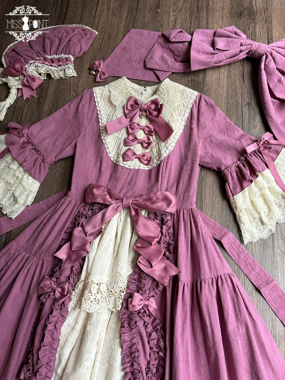 Miss Point~Lilyka Garden~Classic Lolita OP Dress Elegant Floral Wall Princess Sleeve