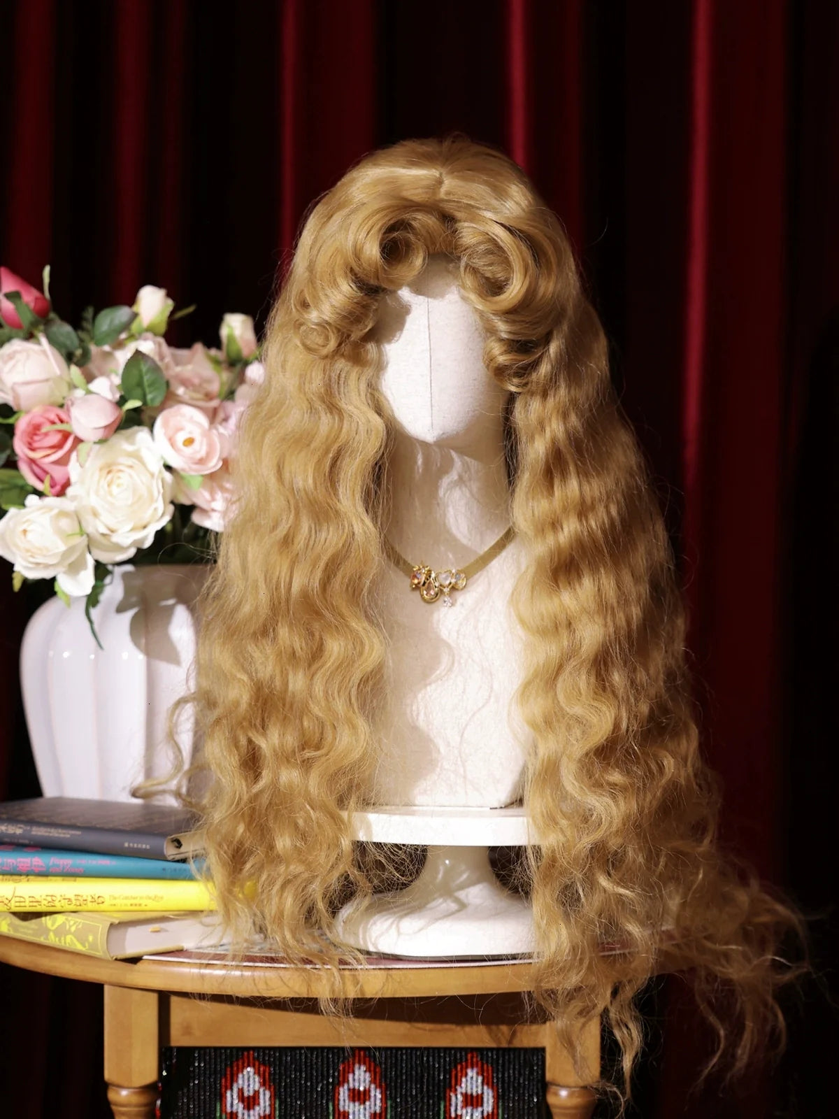 Mabuxi~Princess Diary~Golden Brown Lolita Wig Sheep Curls Long Romantic Wig