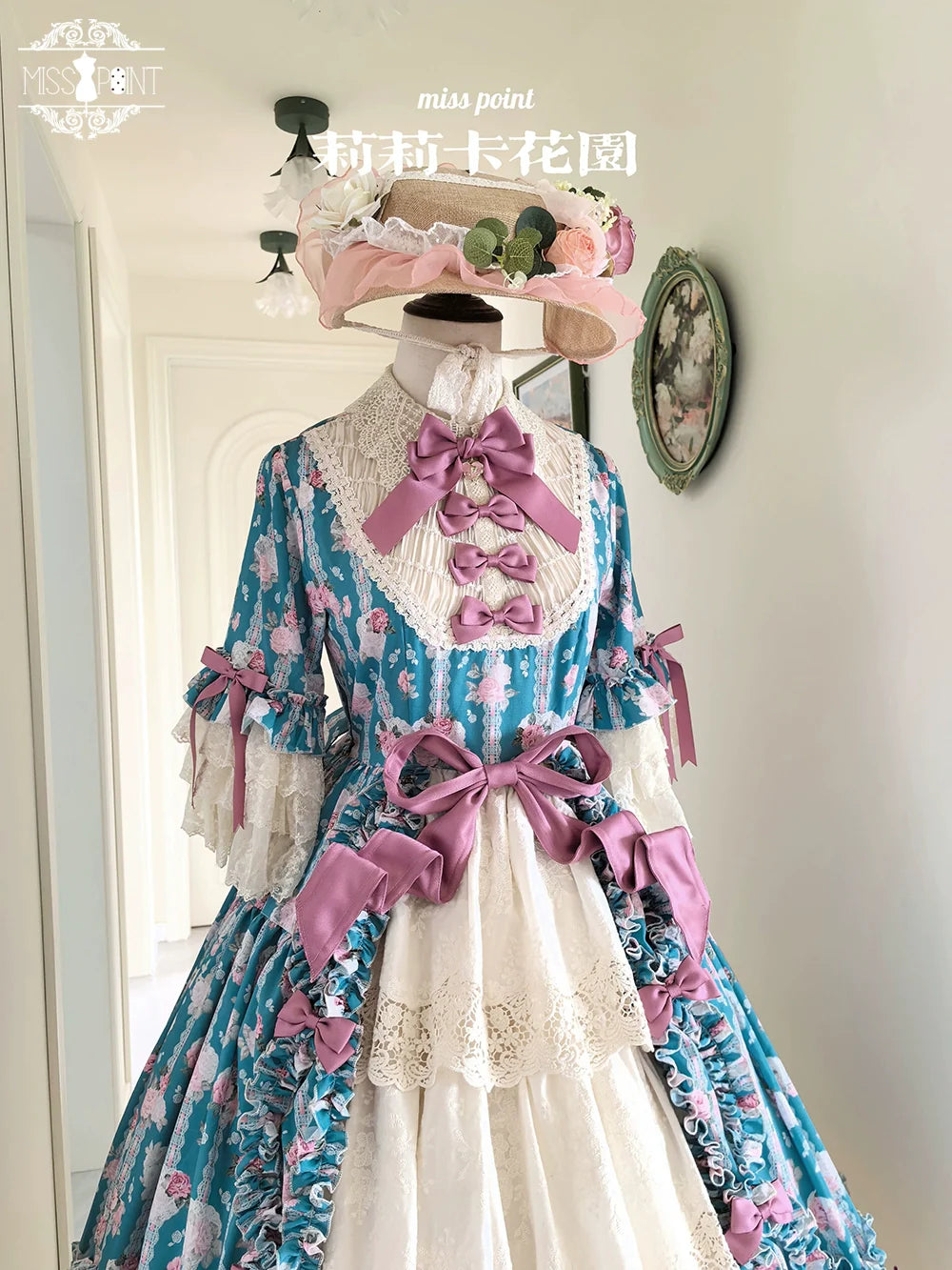 Miss Point~Lilyka Garden~Classic Lolita OP Dress Elegant Floral Wall Princess Sleeve