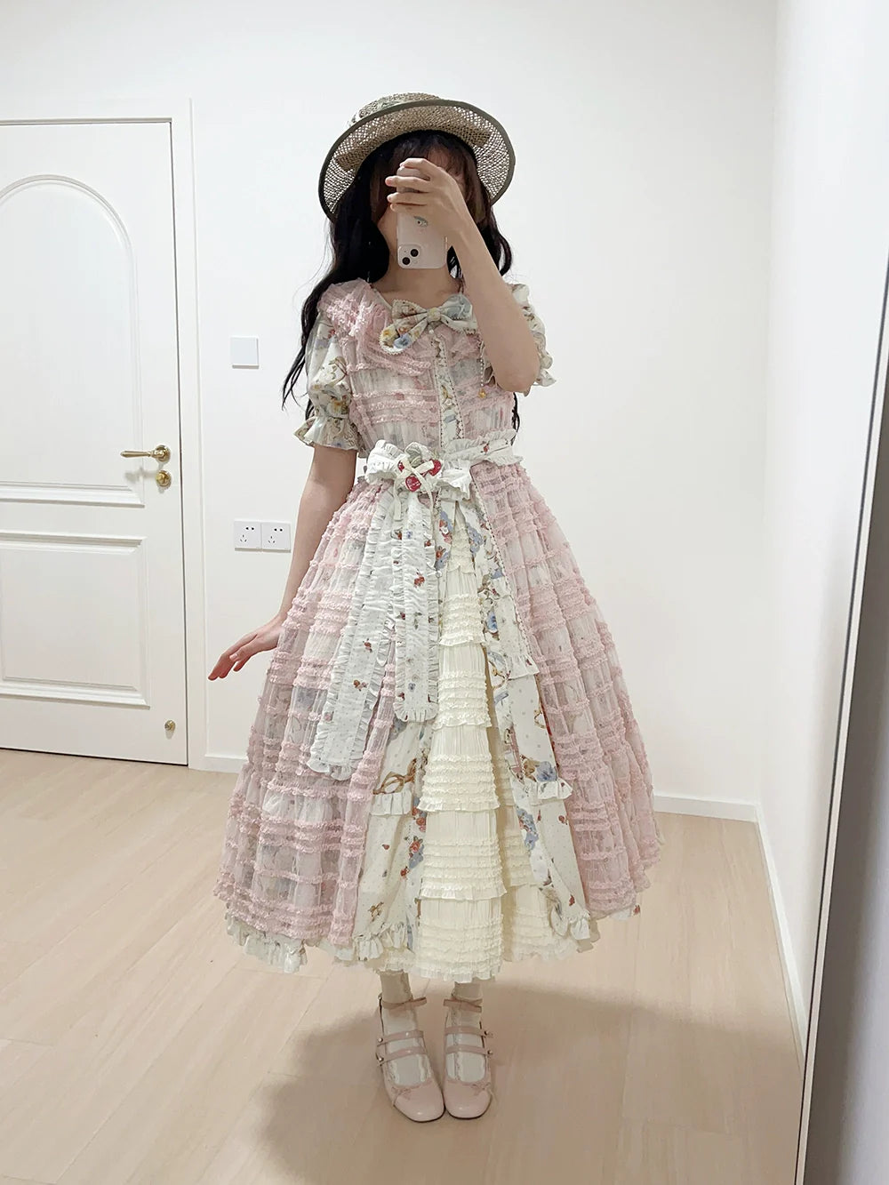 Miss Point~Cat Rose Tea~Sweet Lolita Tulle Cardigan and Long Skirt Overlay