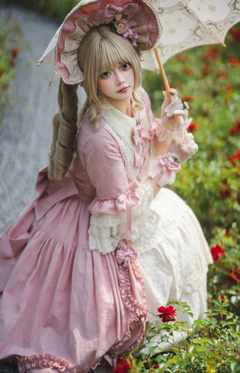 Miss Point~Lilyka Garden~Classic Lolita OP Dress Elegant Floral Wall Princess Sleeve