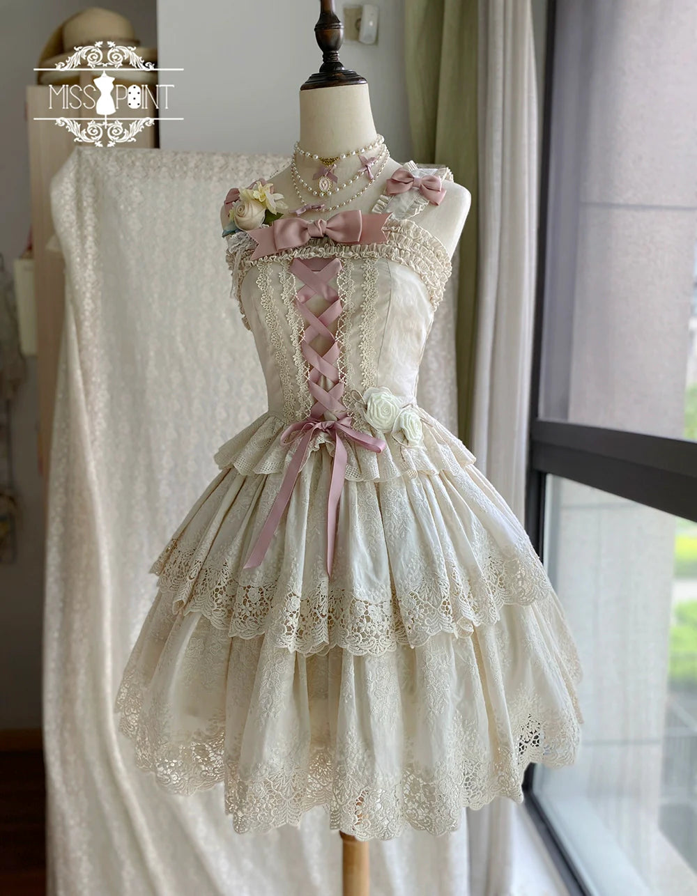 Miss Point~Forest Waltz~Classic Lolita Tiered Skirt Multi-layer Embroidered SK