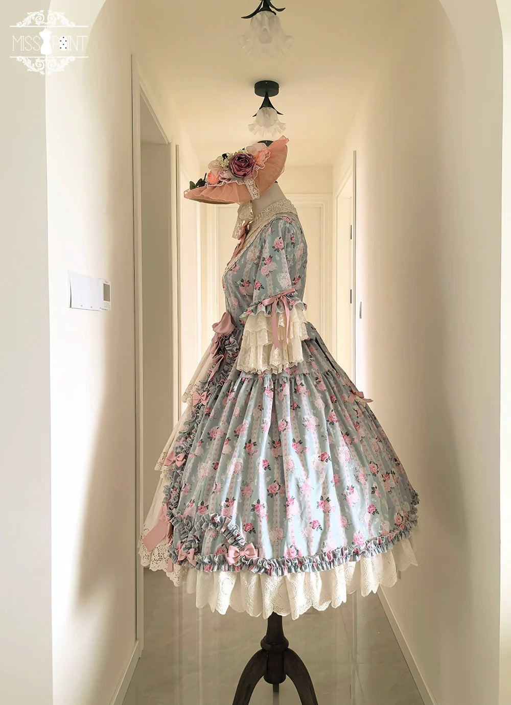 Miss Point~Lilyka Garden~Classic Lolita OP Dress Elegant Floral Wall Princess Sleeve