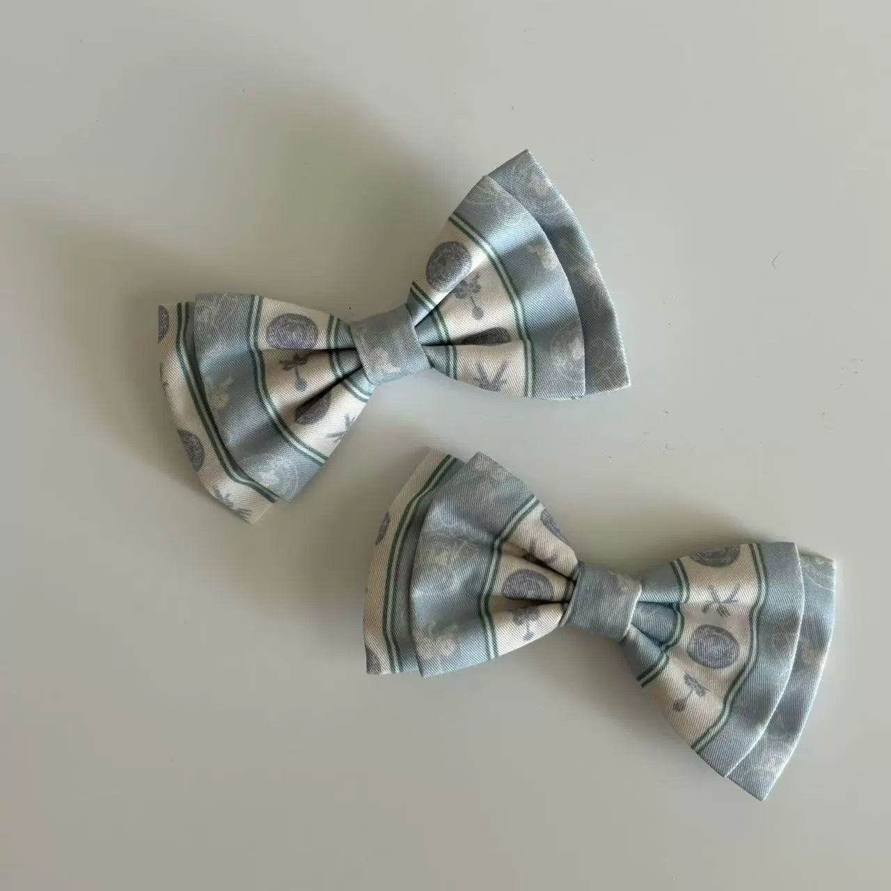 Babyblue~Animal Dinner Handle~Sweet Doll Lolita Headband BNT Bow Trailing Clips