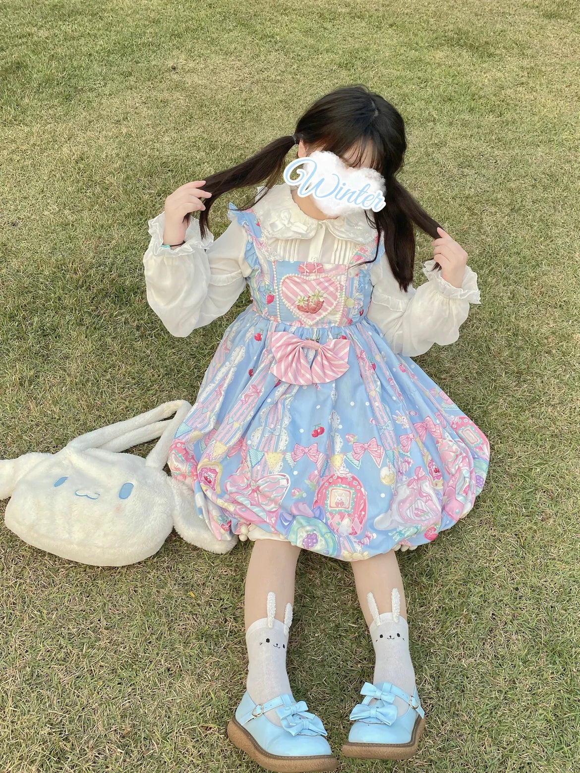 DMFS Lolita~Sweet Lolita Blouse Double-layered Puff Sleeves Lolita Shirt