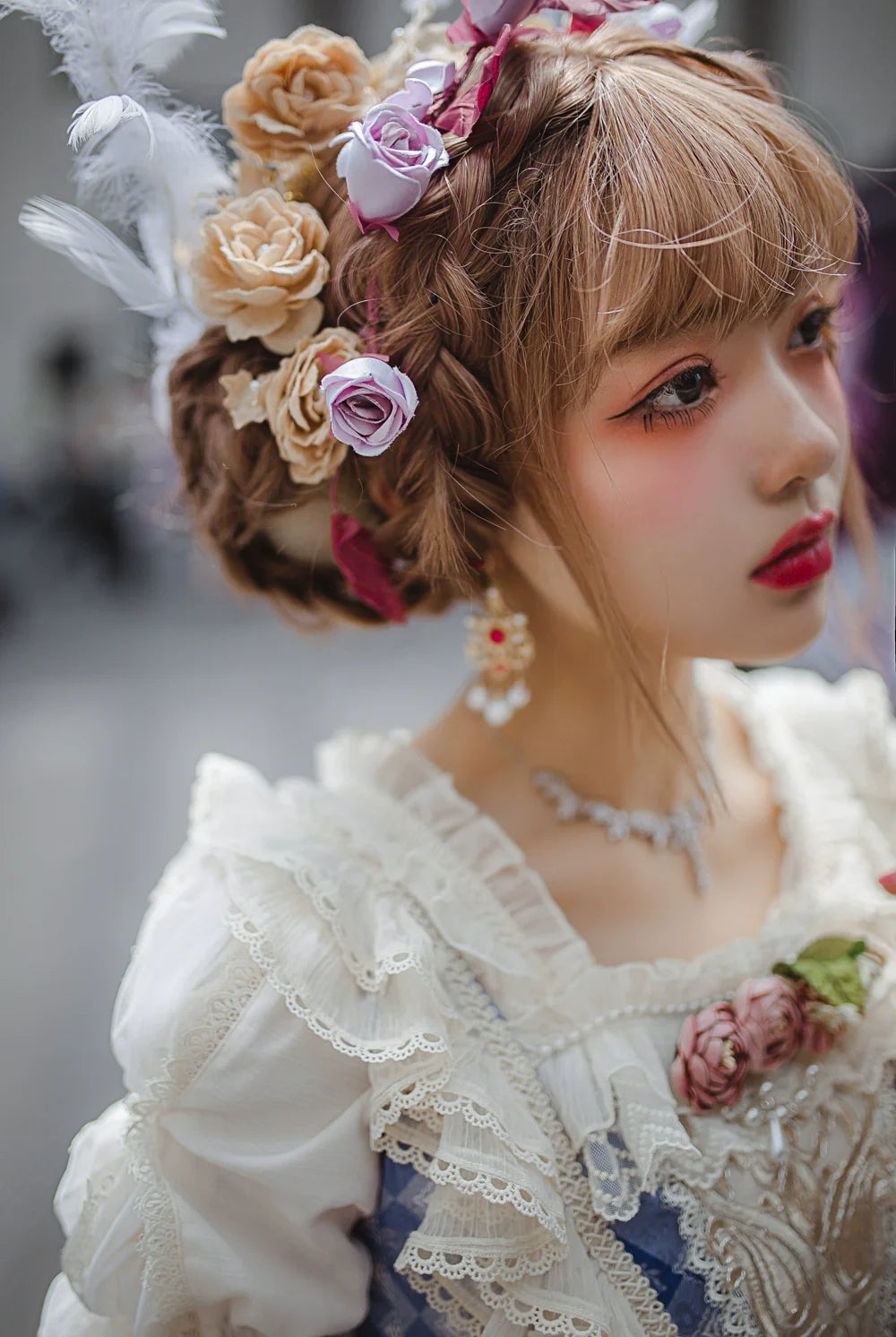Miss Point~Elizabeth Meow~Classic Lolita Blouse Lotus Root Sleeve Lolita Shirt