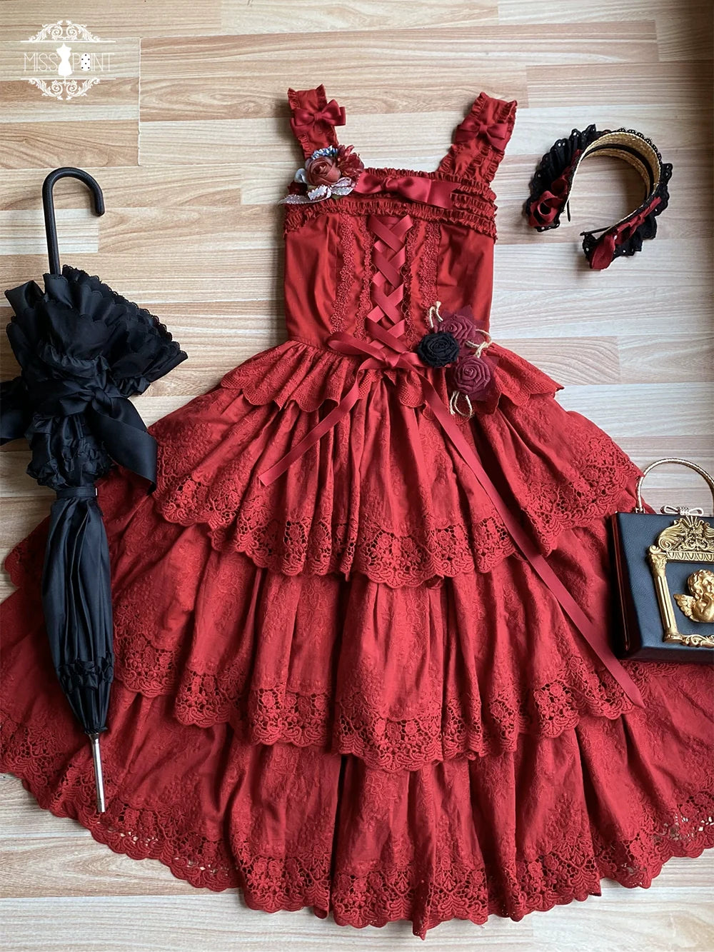 Miss Point~Forest Waltz~Classic Lolita Tiered Skirt Multi-layer Embroidered SK