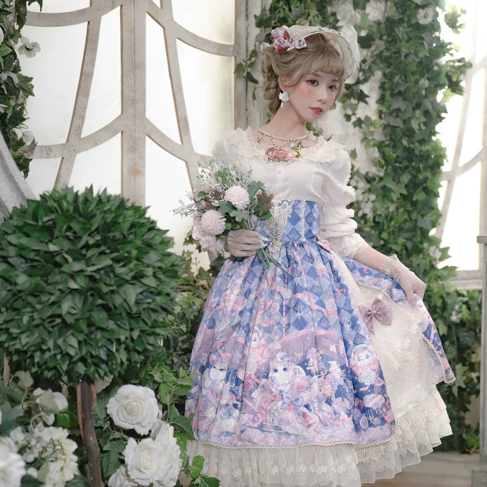 Miss Point~Elizabeth Meow~Classic Lolita Blouse Lotus Root Sleeve Lolita Shirt