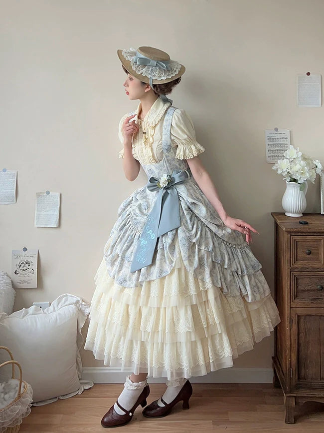 Forest Song~Star and Sea~Classic Lolita Petticoat Adjustable Tiered Ruffle Skirt