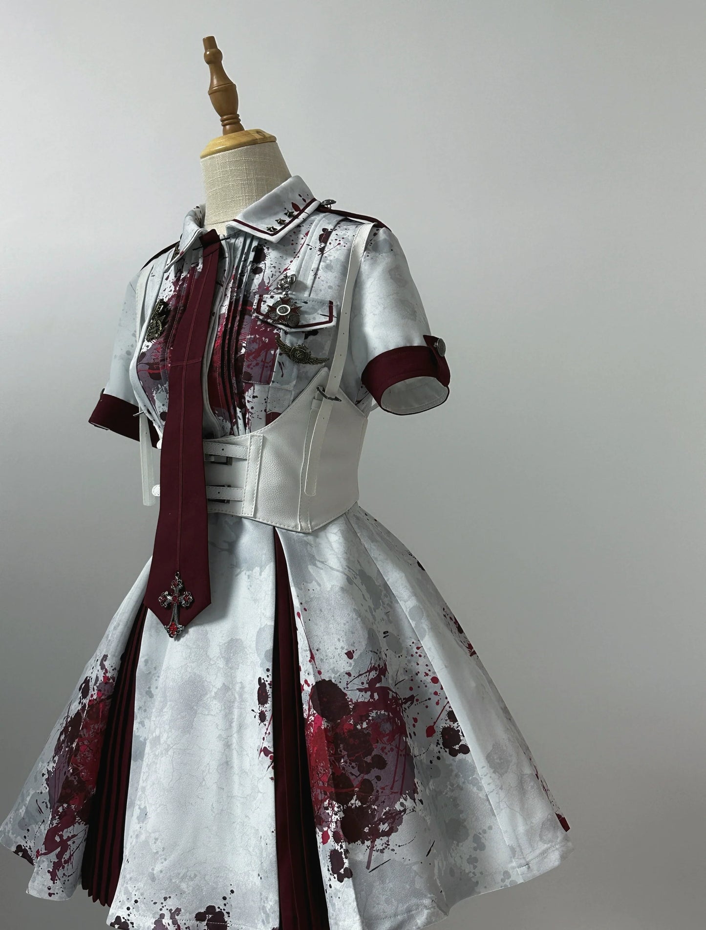 Your Highness~Iron Rose Black Mamba~Gothic Lolita OP Nurse Military Lolita Dress