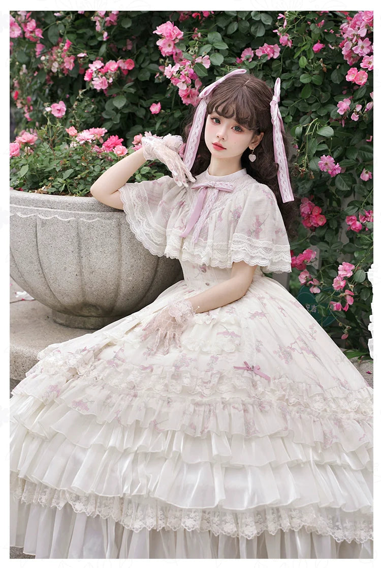 With PUJI~Nanke~Classic Lolita OP Dress Outfit with Edwardian Collar