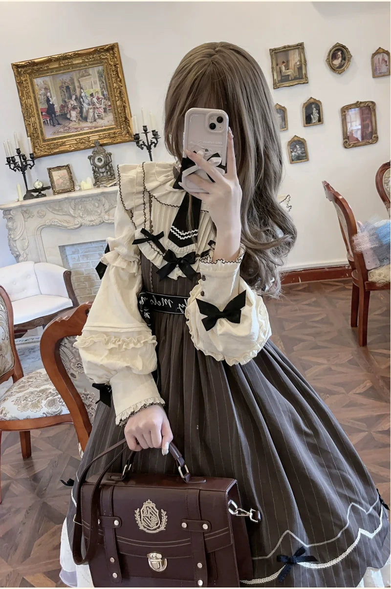 Buling Moon~Sweetheart Puppet~Retro Lolita OP Elegant Daily Lolita Dress