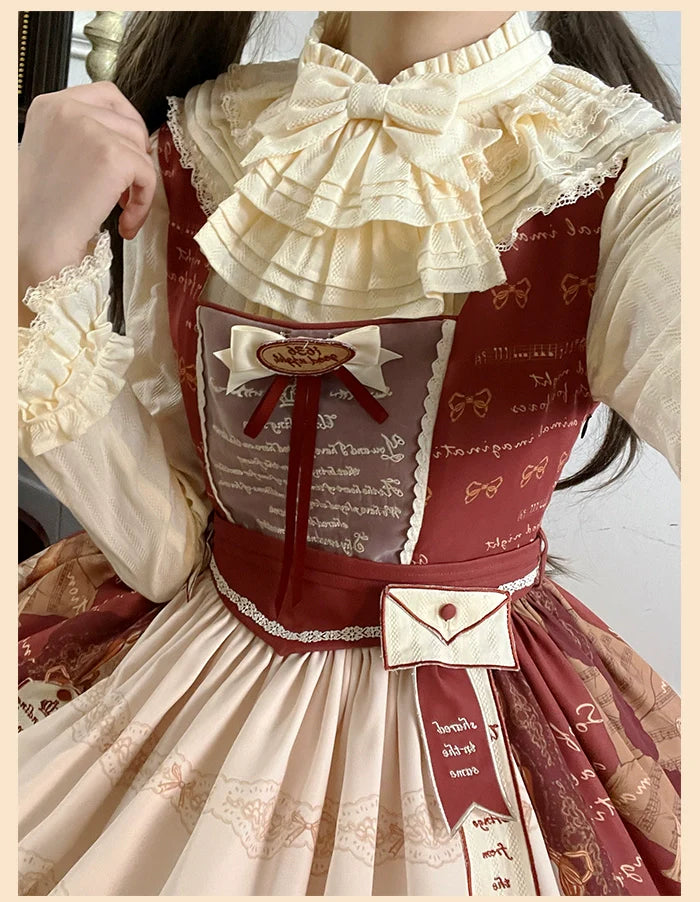 Alice Girl~Fox Band~Sweet Lolita Shirt with Bow Jabot