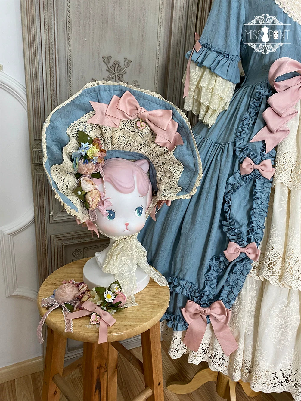 Miss Point~Lilyka Garden~Classic Lolita OP Dress Elegant Floral Wall Princess Sleeve