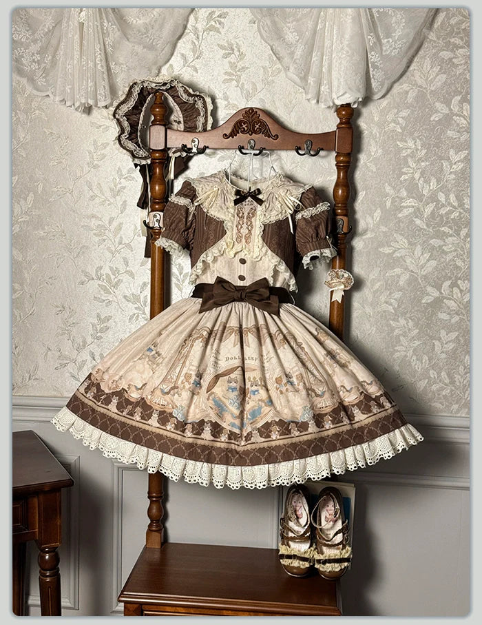 Alice Girl~Sea Salt Fairytale~Sweet Doll-like Lolita OP Animal Printed Lolita Dress