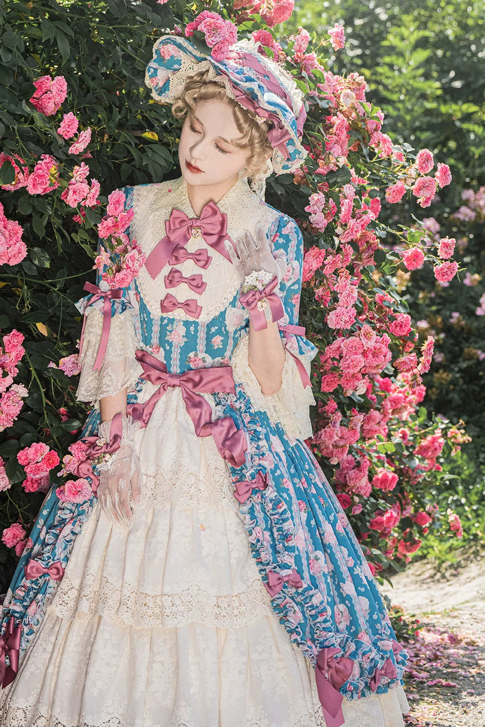 Miss Point~Lilyka Garden~Classic Lolita OP Dress Elegant Floral Wall Princess Sleeve