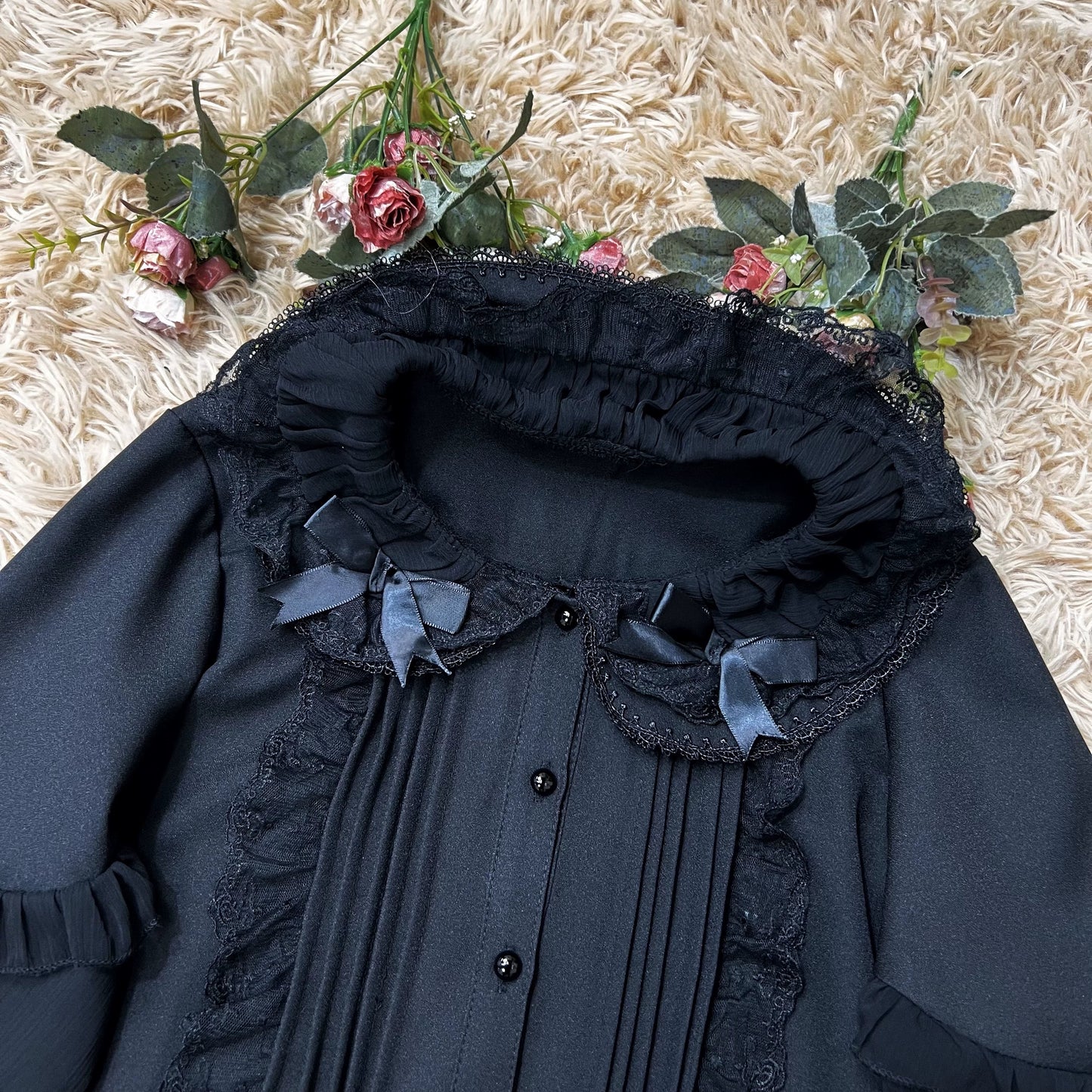 DMFS Lolita~Sweet Lolita Blouse Double-layered Puff Sleeves Lolita Shirt