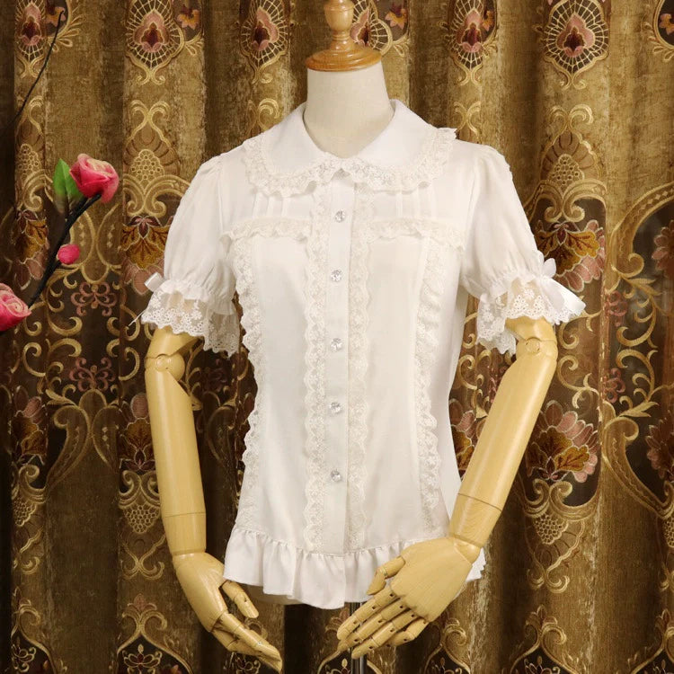 DMFS Lolita~Sweet Lolita Shirt Short Sleeve Chiffon Blouse