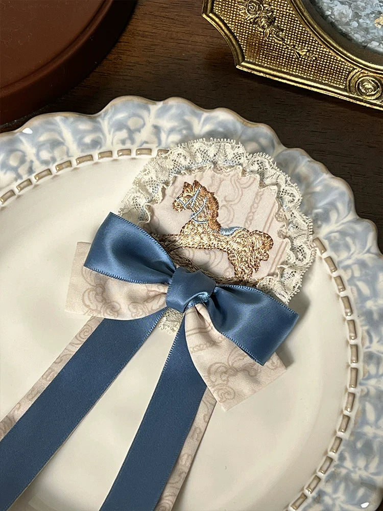 Alice Girl~Sea Salt Fairytale~Sweet Lolita Accessory Embroidered Pony Lolita Badge