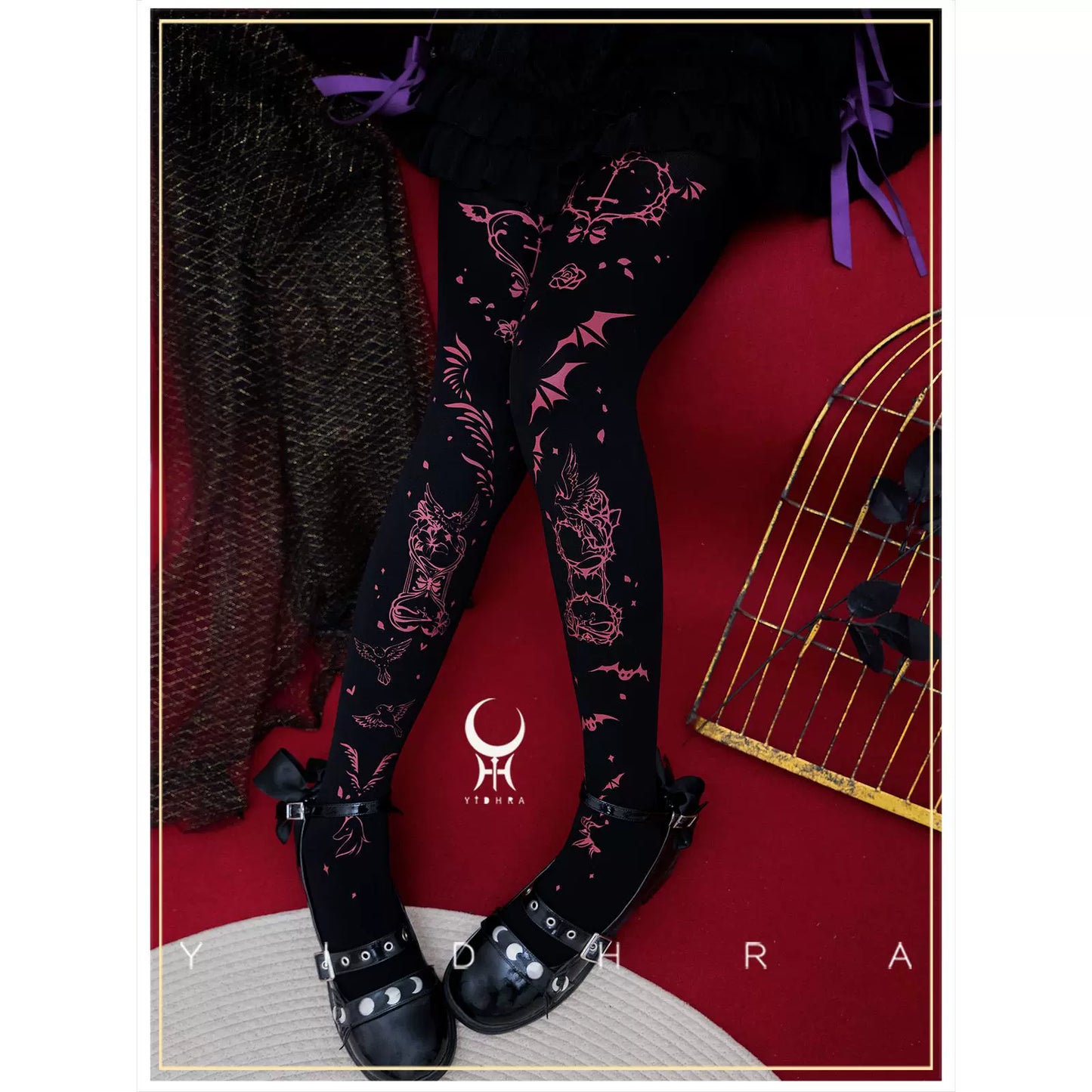 Yidhra~Angel&Devil~Gothic Lolita Pantyhose Printed Goth Tights