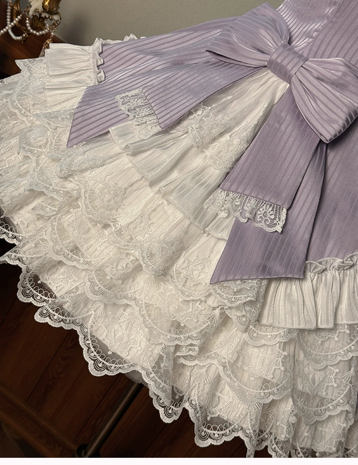 Alice Girl~Arrogant Miss~Sweet Lolita Jumper Dress with Tiered Lace Dress