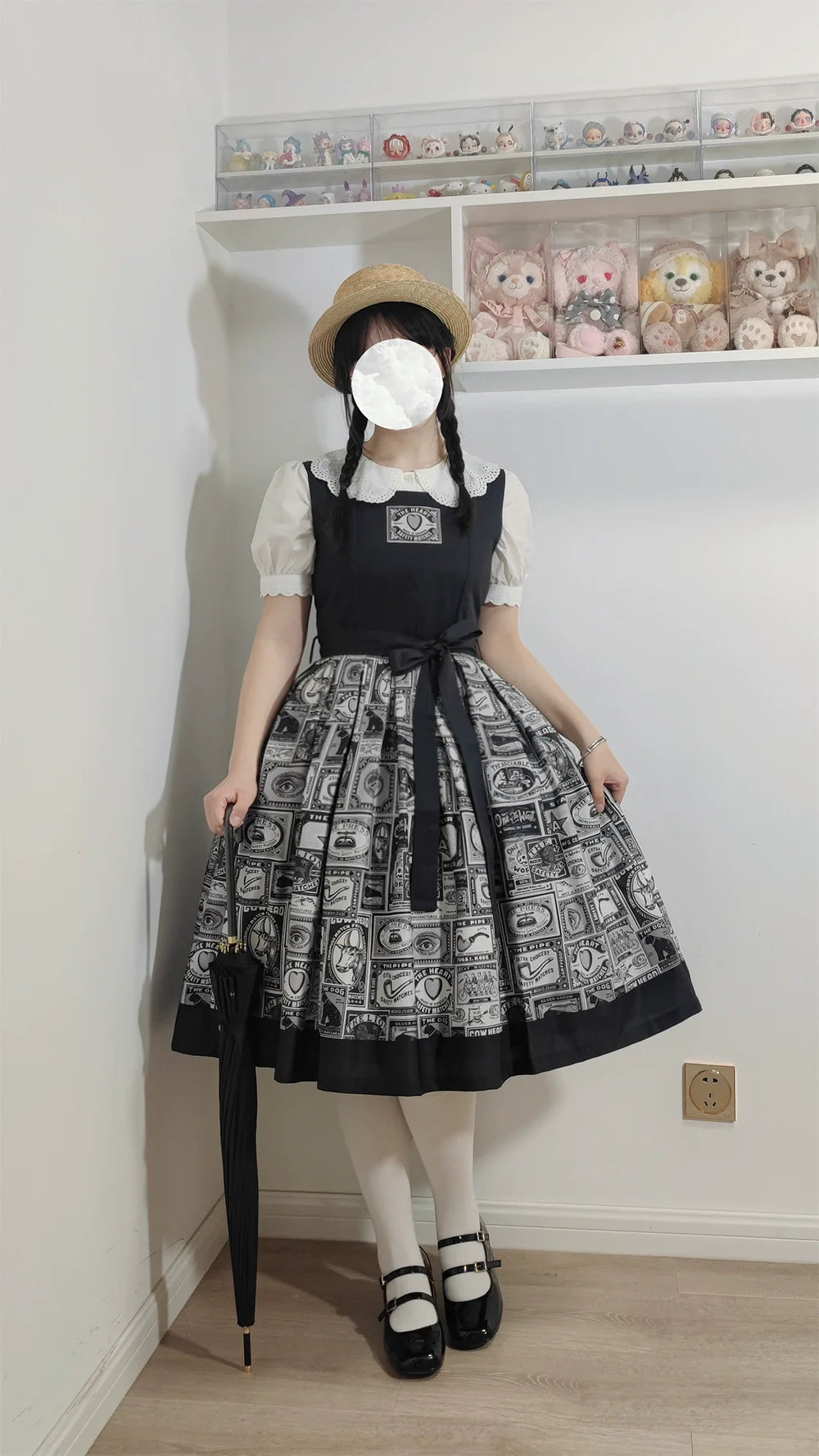 Miss Cube~Antique Label~Sweet Lolita Shirt Cotton Blouse Embroidered Collar