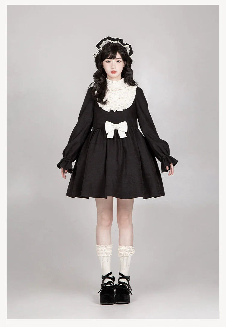 With PUJI~Twilight Choir~Twin Lolita OP Suit Loose Version Dress with Apron