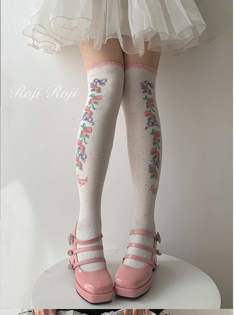 Roji Roji~Autumn Sweet Lolita Cotton Thigh-high Socks