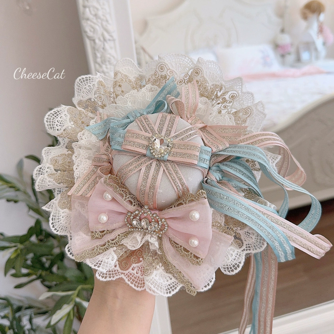 Cheese Cat~Sweet Lolita Cake Top Hat Handmade Lolita Accessory