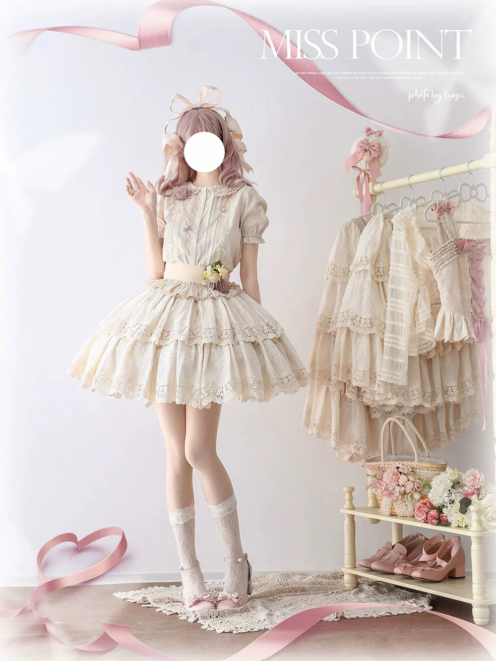 Miss Point~Forest Waltz~Classic Lolita Tiered Skirt Multi-layer Embroidered SK