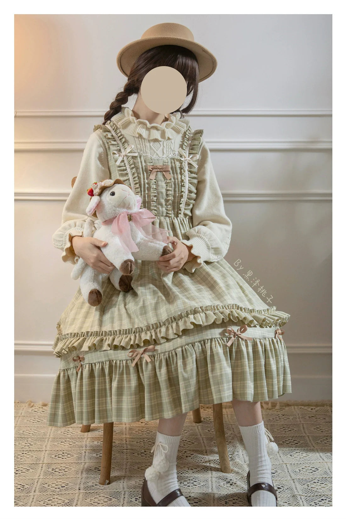 EESSILY~Green Fairy Tales~Classic Lolita Plaid JSK Plus Size Lolita Dress