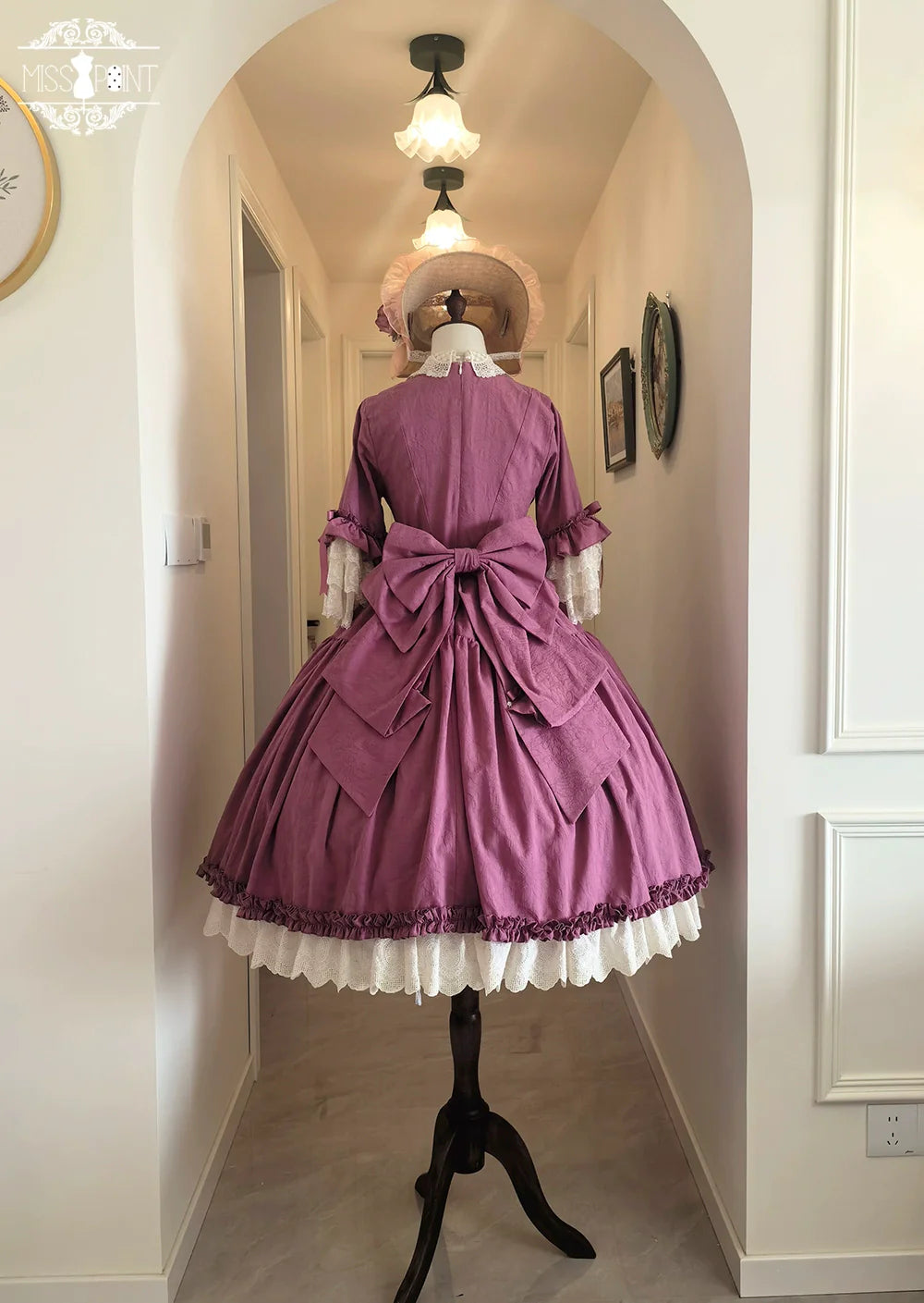 Miss Point~Lilyka Garden~Classic Lolita OP Dress Elegant Floral Wall Princess Sleeve
