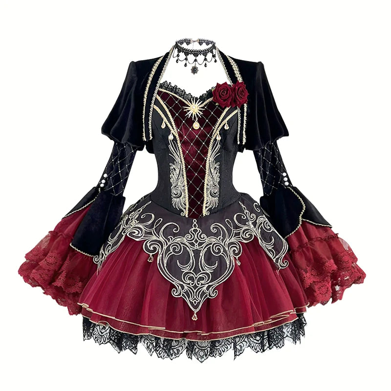 Letters from Unknown Star~Blood Feast~Gothic Lolita JSK Suit Daily Goth Dress