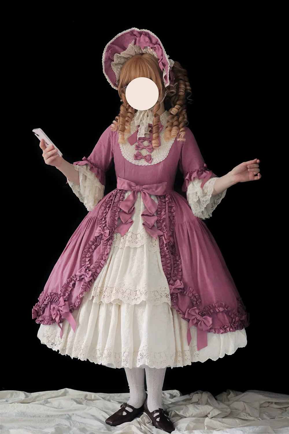 Miss Point~Lilyka Garden~Classic Lolita OP Dress Elegant Floral Wall Princess Sleeve