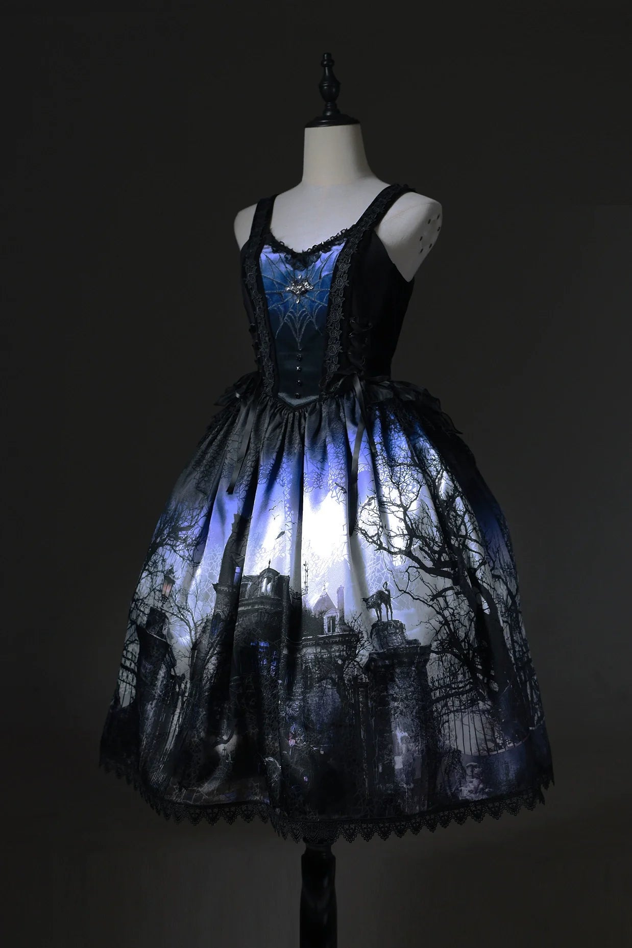 LilithHouse~Horror House~Gothic Lolita JSK with Spooky Castle Print