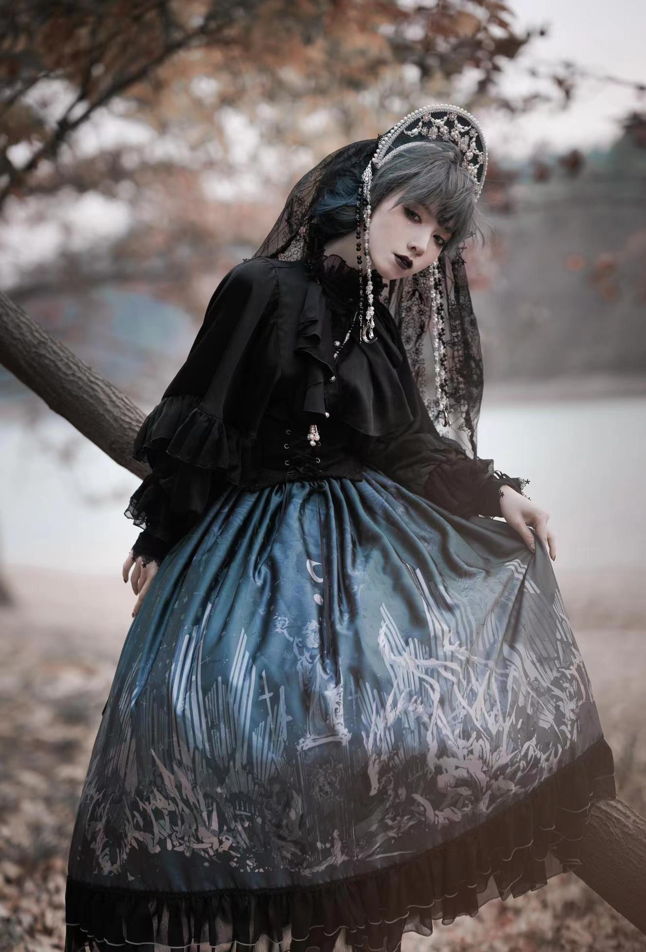 (Buyforme)ZJstory~Dragon Bone Cemetery~Gothic Lolita Shirt Long Sleeve Blouse